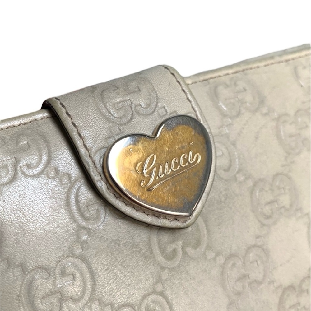 Gucci • Authentic GG Guccissima Cream Leather Bifold Long Wallet - Picture 5 of 10